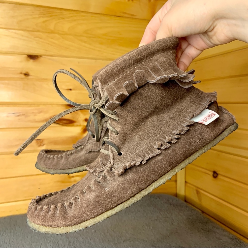 Soft Moc Shuri Brown Suede Mid Height Moccasins Size 7